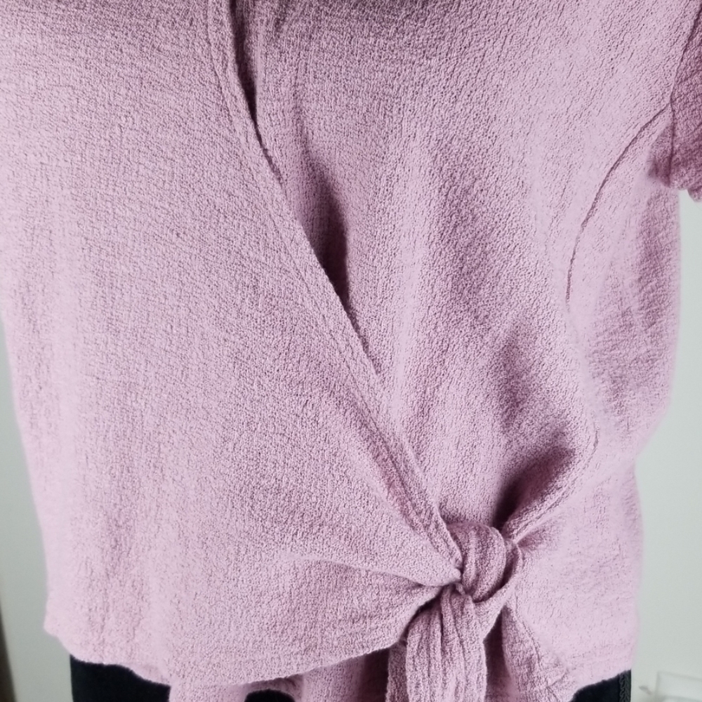 New Madewell Wrap Tie Vintage Mauve Top Large - Picture 5 of 7